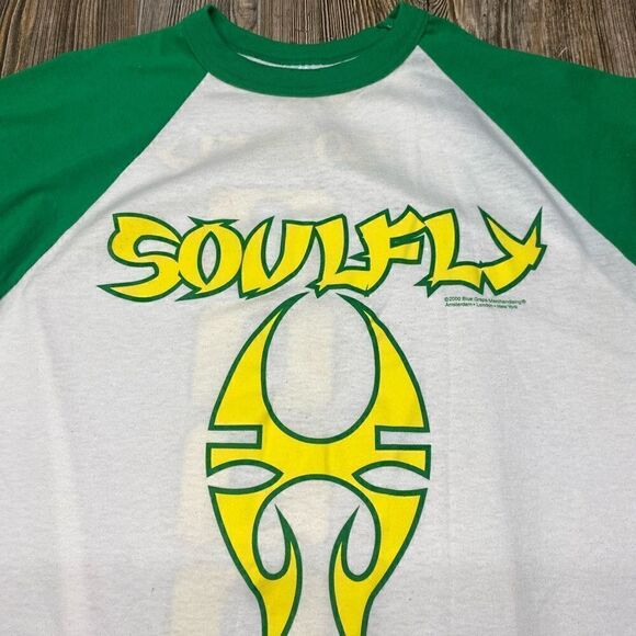 RARE Vintage Soulfly Band 2000 Blue Grape Double Sided Shirt XLarge Made in USA - Picture 4 of 12
